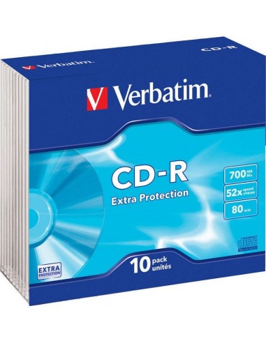 1x10 Verbatim CD-R 80 700MB 52x Data Life Slim Case