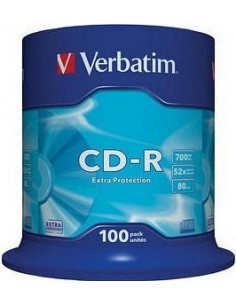 1x100 Verbatim Data Life CD-R 80 700MB, 52x Speed, Cake Box
