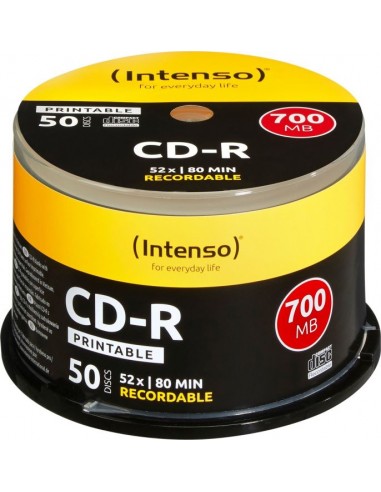 1x50 Intenso CD-R 80 / 700MB 52x Speed, printable, scr. res.