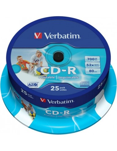 1x25 Verbatim CD-R 80 / 700MB 52x Speed, Data...