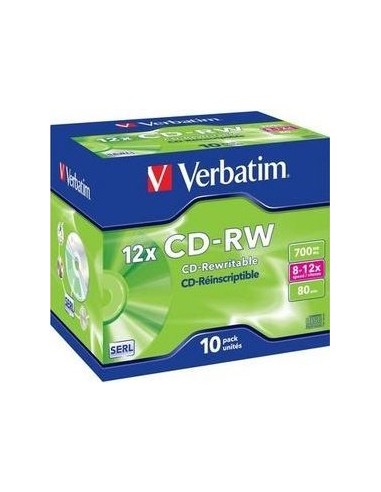 1x10 Verbatim CD-RW 80 / 700MB 8x - 12x Speed, Jewel Case