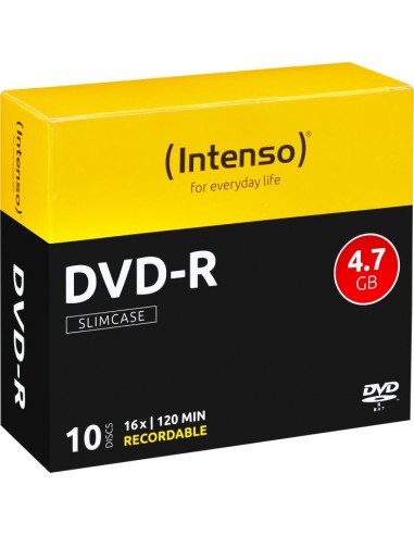 1x10 Intenso DVD-R 4,7GB 16x Speed, Slimcase