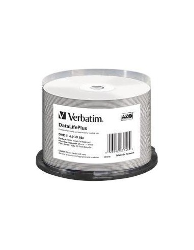 1x50 Verbatim DVD-R 4,7GB 16x wide printable NON-ID