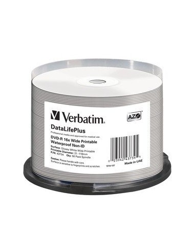 1x50 Verbatim DVD-R 4,7GB 16x Wide glossy waterproof print