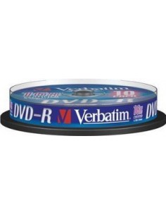 1x10 Verbatim DVD-R 4,7GB 16x Speed, matt silver Cakebox