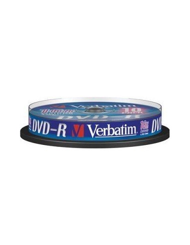 1x10 Verbatim DVD-R 4,7GB 16x Speed, matt silver Cakebox