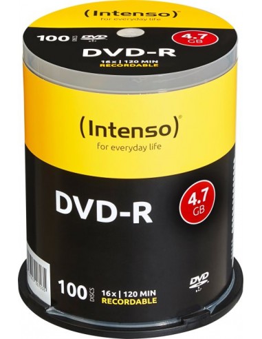 1x100 Intenso DVD-R 4,7GB 16x Speed, Cakebox