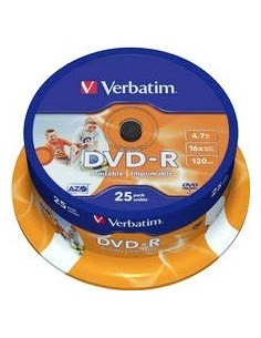 1x25 Verbatim DVD-R 4,7GB 16x Speed, wide printable