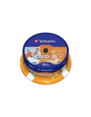 1x25 Verbatim DVD-R 4,7GB 16x Speed, wide printable