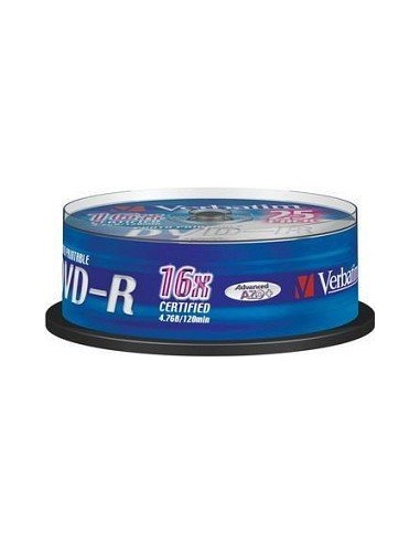 1x25 Verbatim DVD-R 4,7GB 16x Speed, matt silver