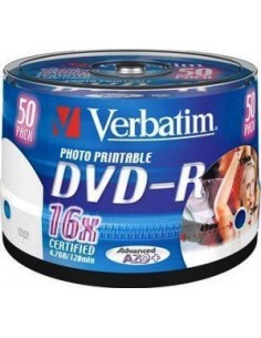 1x50 Verbatim DVD-R 4,7GB 16x Speed, photo printable