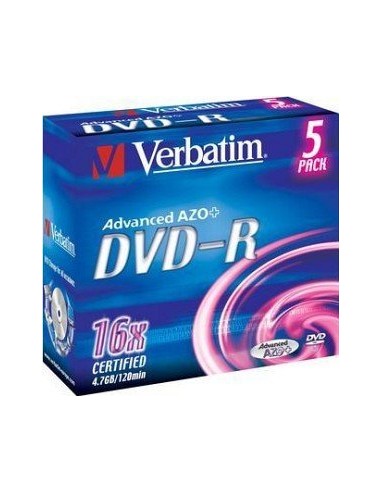 1x5 Verbatim DVD-R 4,7GB 16x Speed, Jewel Case