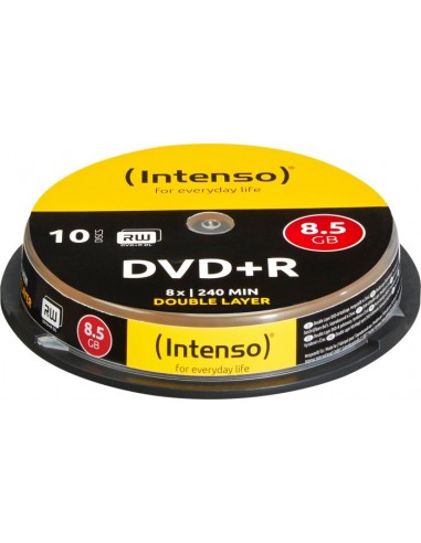 1x10 Intenso DVD+R 8,5GB 8x Speed, Double Layer Cakebox