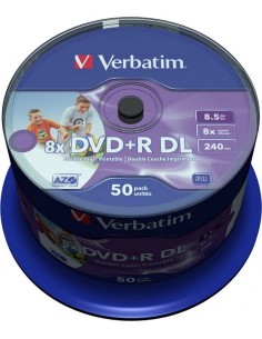 1x50 Verbatim DVD+R Double Layer 8x Speed, 8,5GB wide...