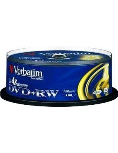 1x25 Verbatim DVD+RW 4,7GB 4x Speed, matt silver