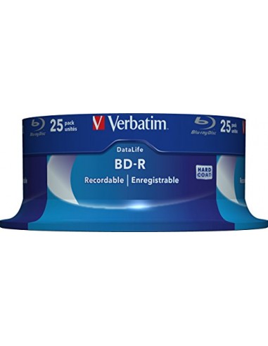 1x25 Verbatim BD-R Blu-Ray 25GB 6x Speed Datalife No-ID Cakebox