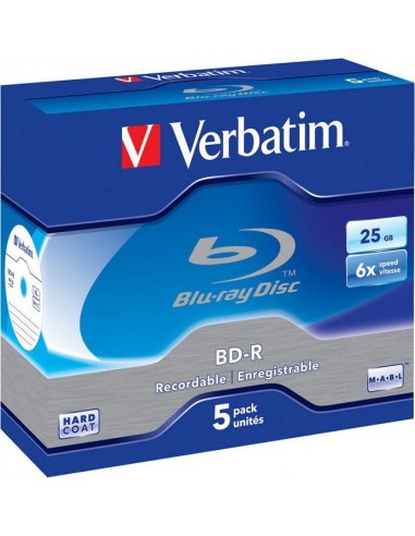 1x5 Verbatim BD-R Blu-Ray 25GB 6x Speed Datalife No-ID Jewel