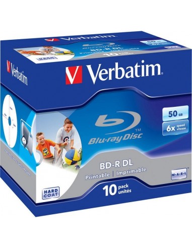 1x10 Verbatim BD-R Blu-Ray 50GB 6x Speed printable Jewel Case