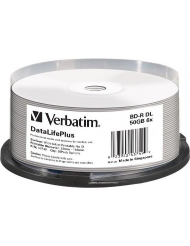 1x25 Verbatim BD-R Blu-Ray 50GB 6x Speed...