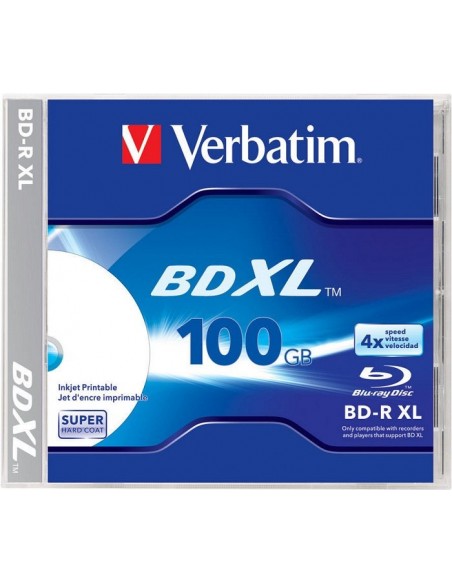 1x5 Verbatim BD-R Blu-Ray 100GB 4x Speed wide printable JC