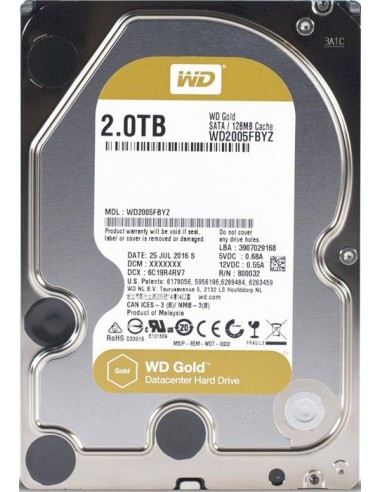 Gold 2TB hard drive