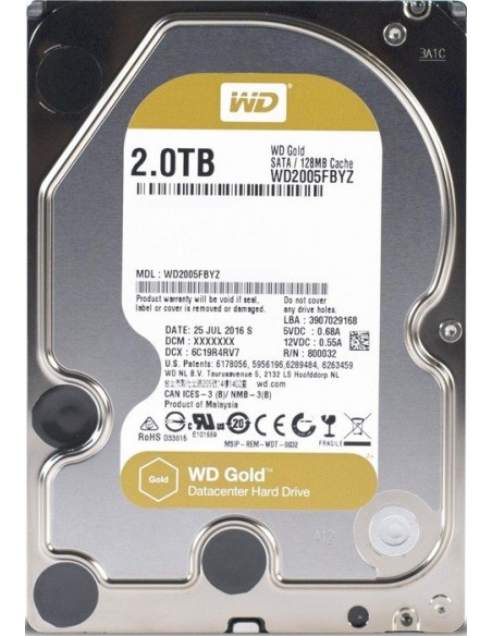 Gold 2TB hard drive