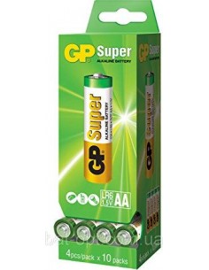 1x40 GP Super Alkaline AA Mignon Batteries PET Box 03015AB40