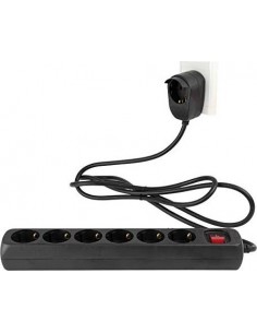 REV power strip 6+1-fach 2m black Powersplit