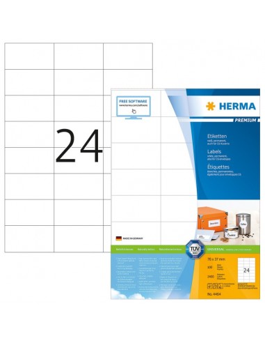 Herma Premium Labels     70x37 100 Sheets DIN A4 2400 pcs. 4464