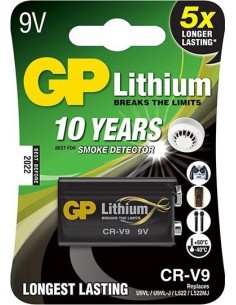 1 GP Lithium 9V Battery  CR-V9 best for Smoke Detector etc