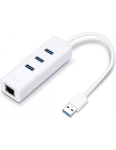 3-port USB 3.0 Hub - Gigabit Ethernet adapter, USB hub