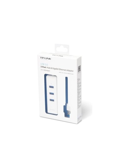 3-port USB 3.0 Hub - Gigabit Ethernet adapter, USB hub