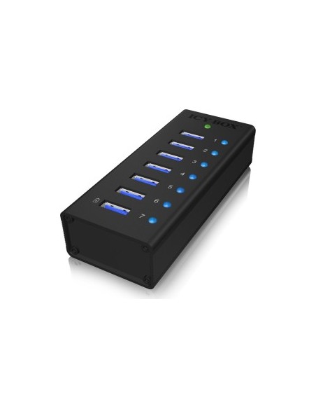 ICY BOX IB-AC618 HUB, 7x USB 3.0, incl. Power supply, Aluminiumgehäu