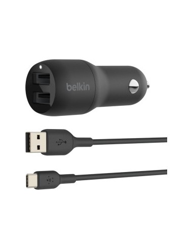 Belkin USB-A Car Charger 24W 1m USB-C Cable sw. CCE001bt1MBK