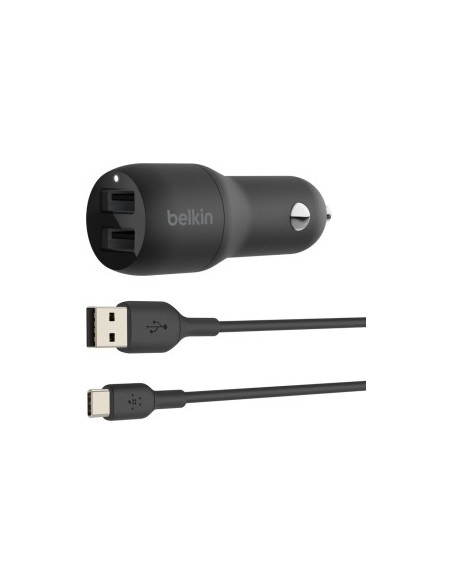 Belkin USB-A Car Charger 24W 1m USB-C Cable sw. CCE001bt1MBK