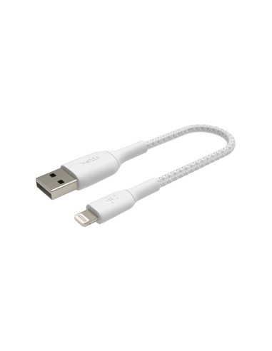 Belkin Lightning to USB-A Cable 15cm, Braided, mfi cert, white