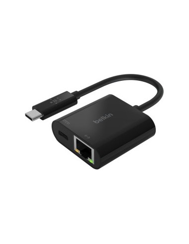Belkin USB-C / Gigabit-Ethernet- Adapter 60W PD, black INC001btBK