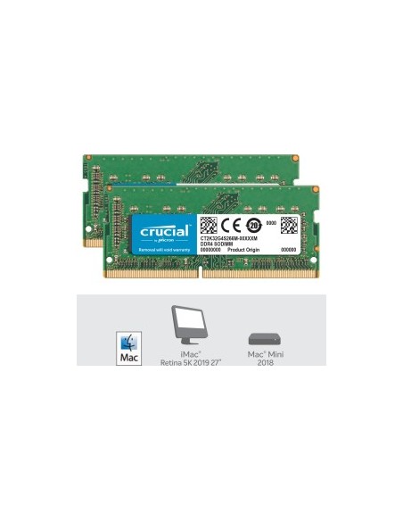 Crucial 64GB DDR4 2666 MT/s Kit 32GBx2 SODIMM 260pin for Mac