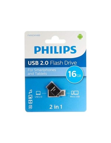 Philips 2 in 1 Black        16GB OTG microUSB + USB 2.0