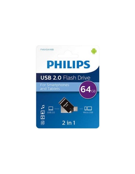 Philips 2 in 1 Black        64GB OTG microUSB + USB 2.0