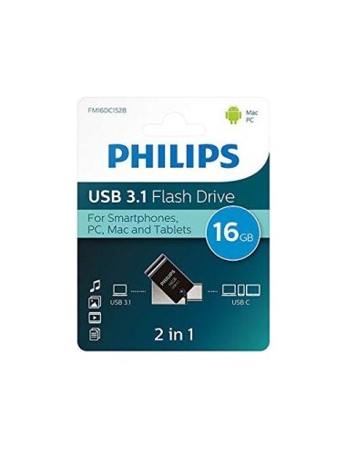 Philips 2 in 1 Black        16GB OTG USB C + USB 3.1