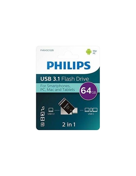 Philips 2 in 1 Black        64GB OTG USB C + USB 3.1