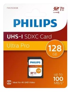 Philips SDXC Card          128GB Class 10 UHS-I U3 V30 A1 2