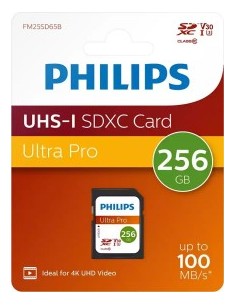 Philips SDXC Card          256GB Class 10 UHS-I U3 V30 A1 2
