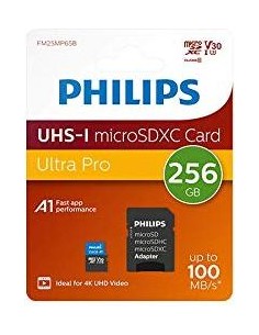 Philips MicroSDXC Card     256GB Class 10 UHS-I U3 incl....