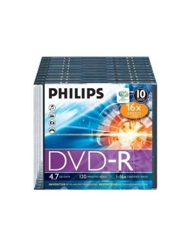 1x10 Philips DVD-R 4,7GB 16x SL