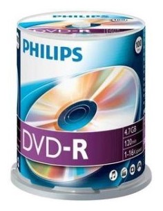 1x100 Philips DVD-R 4,7GB 16x SP