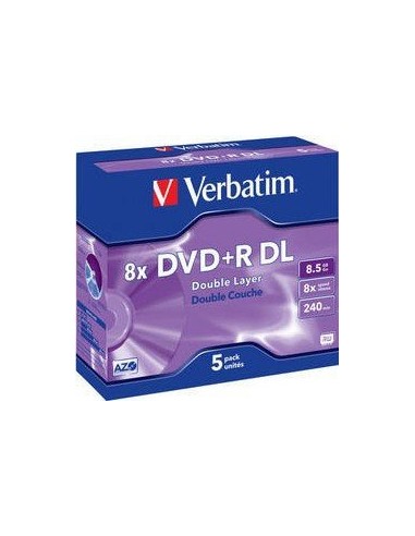 1x5 Verbatim DVD+R Double Layer 8x Speed, Jewel Case 8,5GB