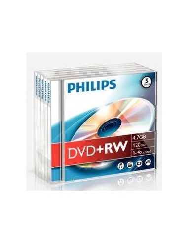 1x5 Philips DVD+RW 4,7GB 4x JC