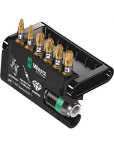 WERA Bit-Check 7 PZ Diamond 1 Bits + rapidaptor holder